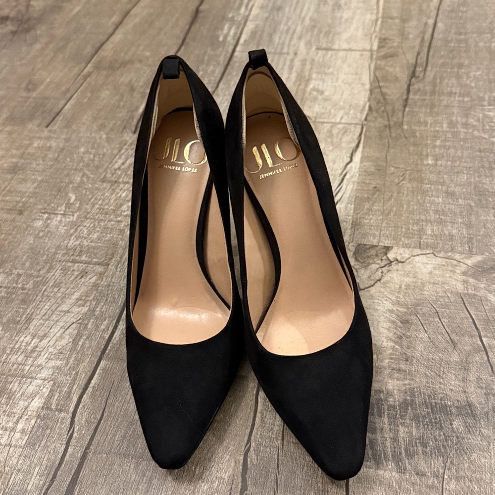 Jennifer Lopez Classic Black Heels Suede spike size 6 - Picture 2 of 8